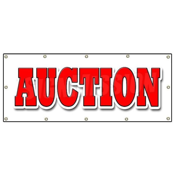 Signmission AUCTION BANNER SIGN antique jewelry furniture artwork estate sale B-120 Auction - main